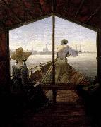Carl Gustav Carus A Gondola on the Elbe near Dresden oil painting artist